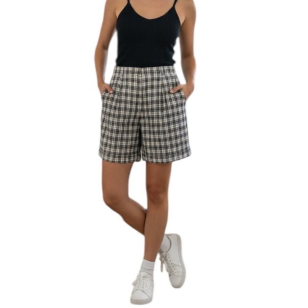 Vintage Weathervane Black Plaid 90s Y2K Preppy Mom Schoolgirl Shorts Size 6